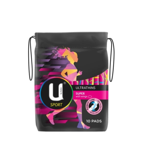 U By Kotex Ultrathins Sport Super Pads With Wings 10 pack