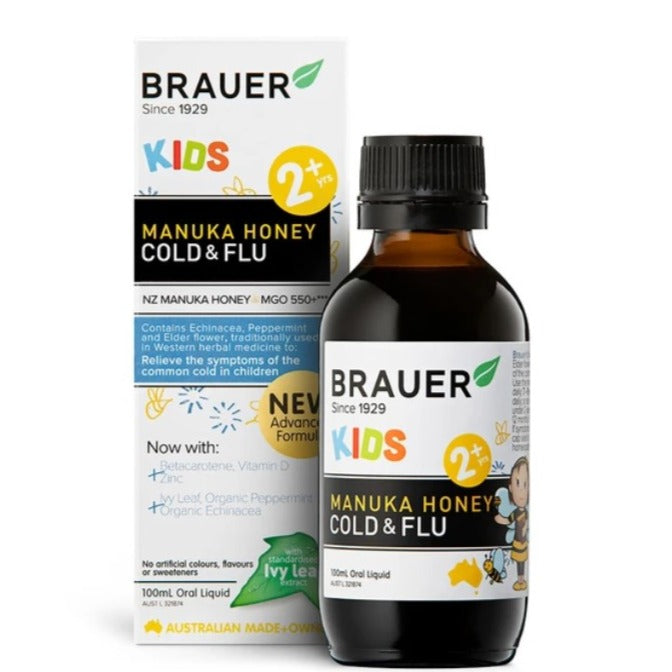 Brauer Kids Manuka Honey Cold & Flu Oral Liquid 100mL