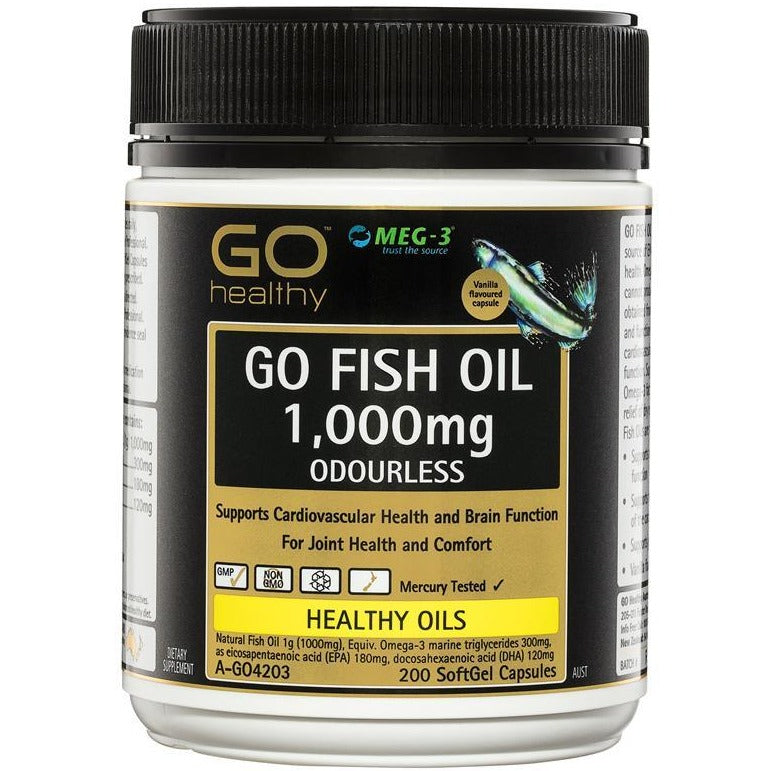 GO Healthy Fish Oil 1000mg 200 viên nang Softgel không mùi
