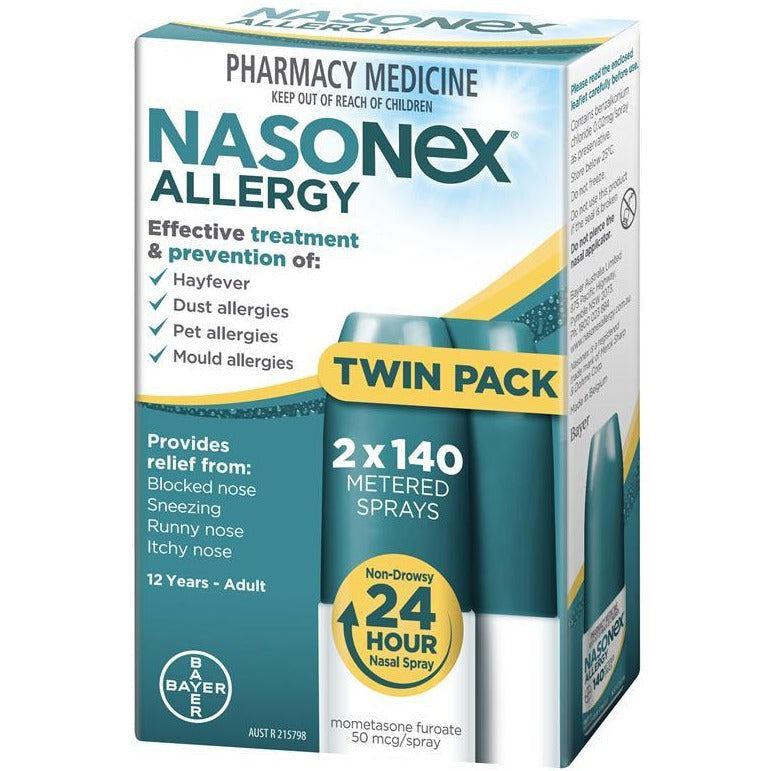 Nasonex过敏无困24小时鼻腔喷雾双包装2 x 140喷雾