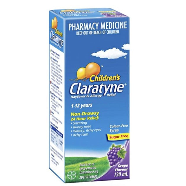Claratyne Children’s Hayfever & Allergy Relief Antihistamine Grape Flavoured Syrup 120ml