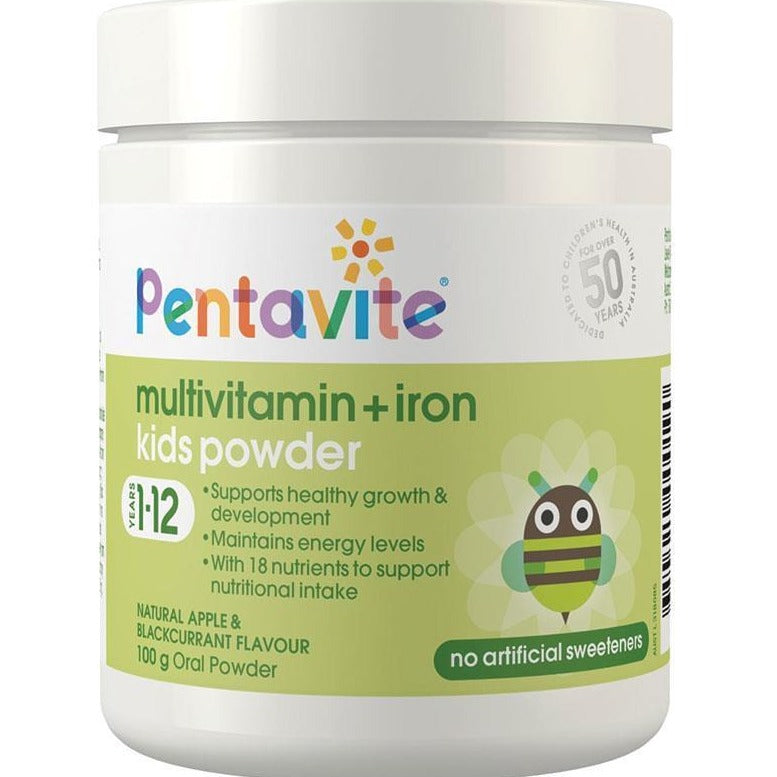 Pentavite Multivitamin + Iron Kids Powder 100g