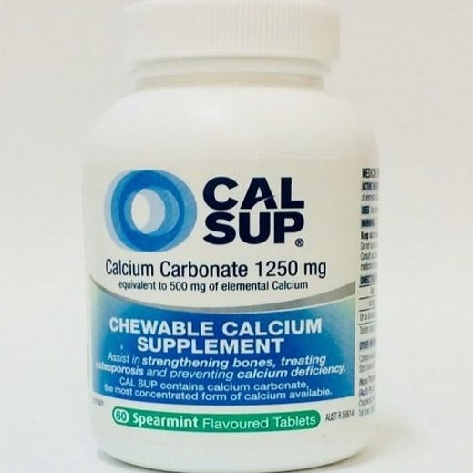 Calsup 1250mg Chewable Spearmint Tablets 60